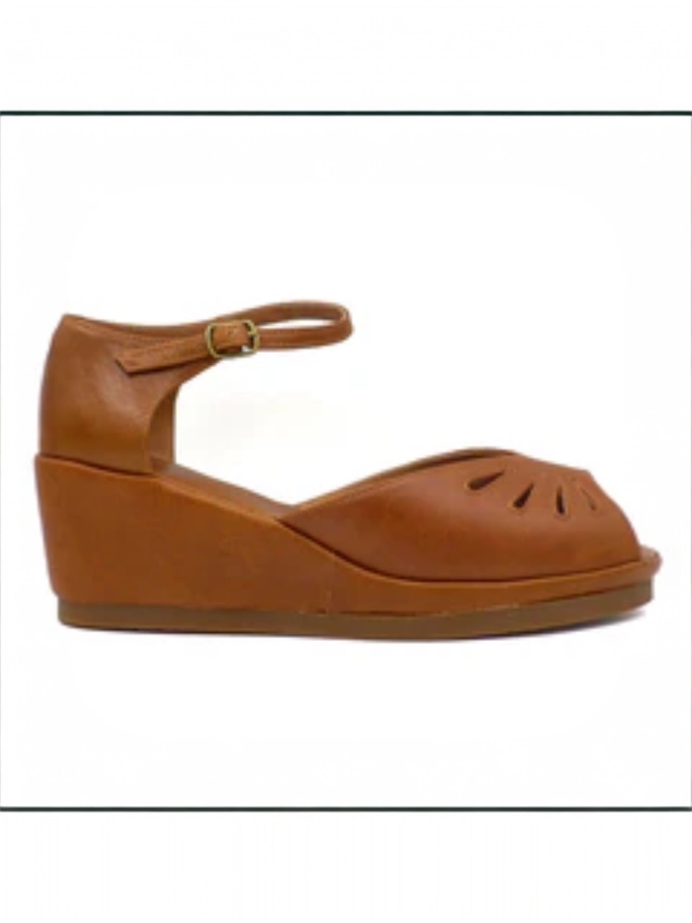 Wedge Ankle-Strap Sandal in Brown by Remix Vintage Shoes (Vintage Reproductions)